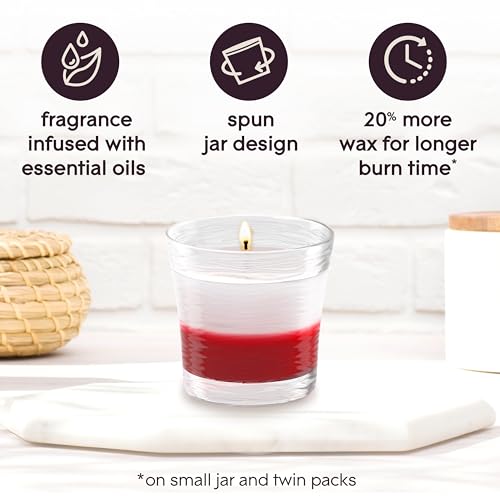 Glade 1-Wick Scented Candle Jar, Sheer Vanilla Embrace & Apple Cinnamon, 4.08 Oz, 2 Count