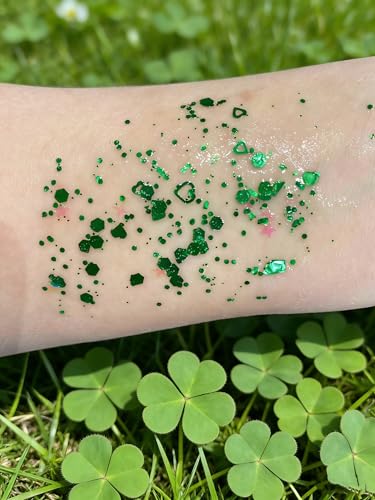 Angels Beauty Green Body Glitter Gel Self-Adhesive Chunky Face Hair Glitter