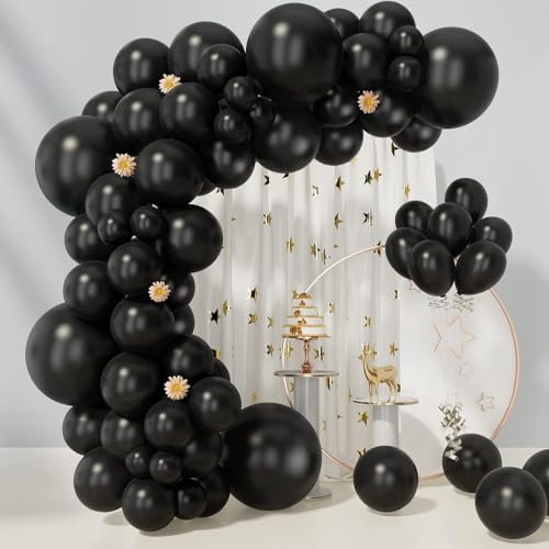 EMART 12 Inch Black Balloons - 100 Pack Latex Party Balloons