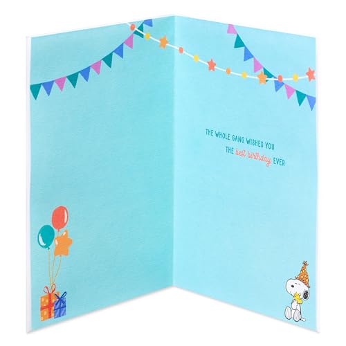 Papyrus Peanuts Birthday Card - 5x7 Cake Design with Snoopy