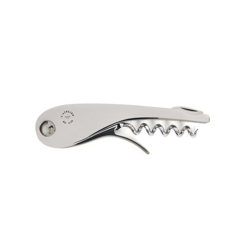L'Atelier du Vin – Soft Machine Silver – Sommelier Corkscrew in Polished Stainless Steel – Professional Tasting Tool with Foil Cutter and Integrated Bottle Opener