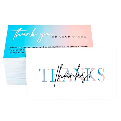 Elegant Gradient Thank You Cards - Pack of 100, Durable Design