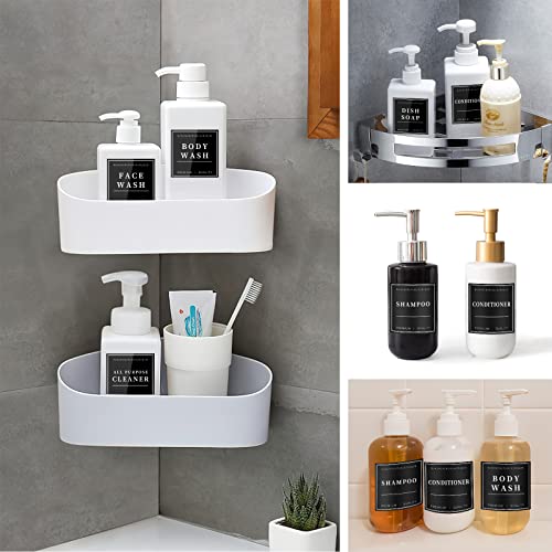 24PCS Waterproof Label Stickers for Bottles - Bathroom & Kitchen Dispenser Labels