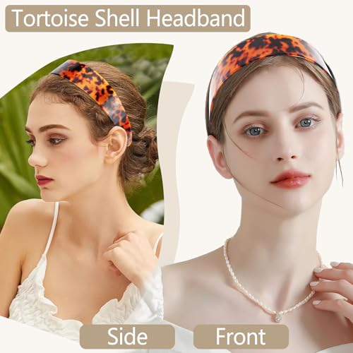 Vovii Tortoise Shell Headband with Teeth Wide Acetate No Slip Hair Band