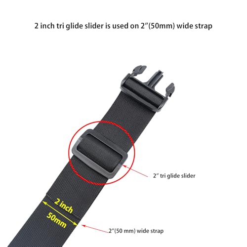 Plastic Tri Glide Slide Buckles - Adjustable Webbing Strap Clips