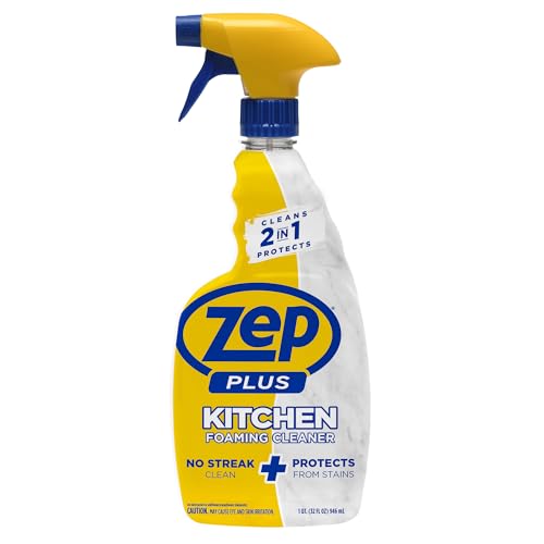 Zep Plus Kitchen Foaming Cleaner - 32 FL OZ - Streak-Free, 2-in-1 Formula
