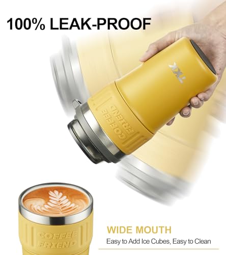 Insulated Coffee Mug with Ceramic Coating 21oz Travel Tumbler Yellow