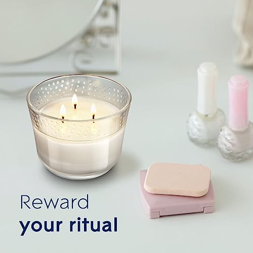 Glade Sheer Vanilla Embrace 3-Wick Fragrance Candle, Essential Oil Infused, Air Freshener, 6.8 Oz, 3 Count