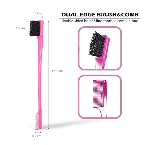 Soft 'N Style Double Sided Edge Control Hair Brush Comb 4 Pack
