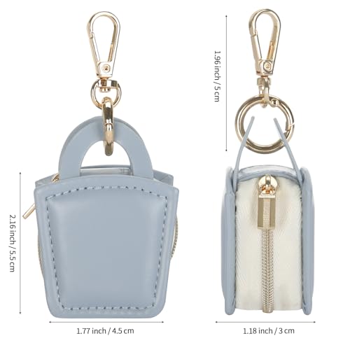 KUKUVR Travel Jewelry Ring Holder Box with Keychain - Blue
