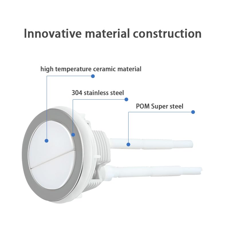 BKK HOME 48mm Dual Flush Toilet Button with Stainless Steel Ring