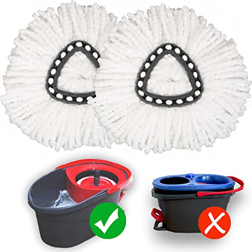 Homsis 2 Pack Microfiber Mop Heads for Ocedar Easy Wring Spin Mop