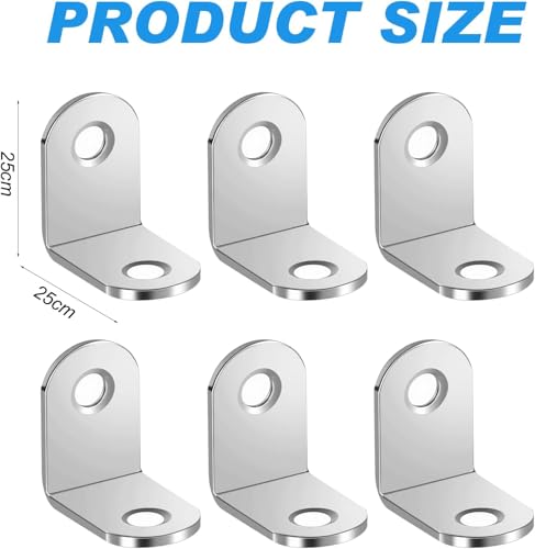 Stainless Steel Corner Brackets 10 Pack for Shelves and Furniture Reinforcement