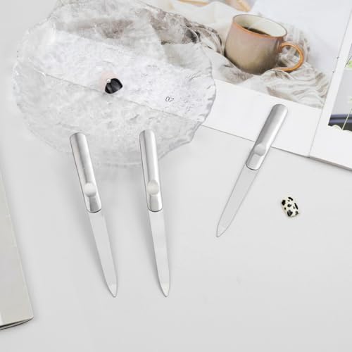 Ceemiaa 3PCS Stainless Steel Diamond Nail Files, Double-Sided Metal Files with Anti-Slip Grip