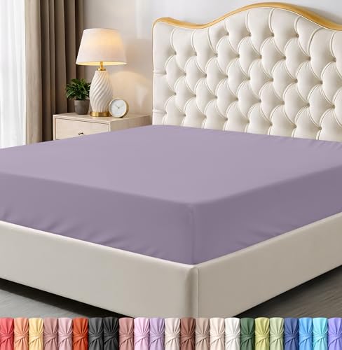 Twin Lavender Fitted Sheet - Ultra Soft, 15 Inch Deep Pocket