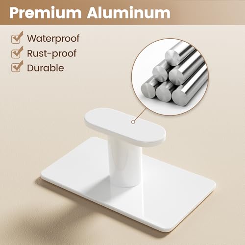 pickpiff Adhesive Towel Hooks - 20LB Strong Hanger, White (4 Pack)