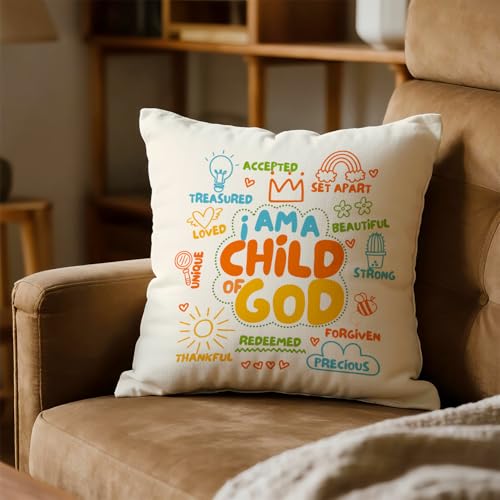 Inspirational Christian Throw Pillow Cover - 18x18 Soft Velvet