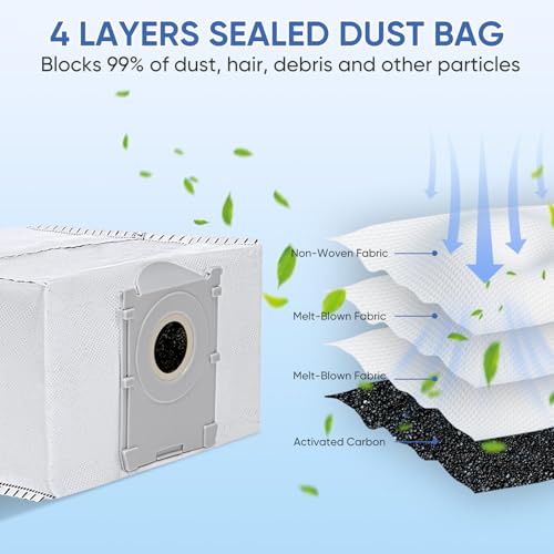 12 Pack Dust Bags for Ecovacs Deebot X8 Pro, T80, X9 Pro - High-Efficiency Replacement