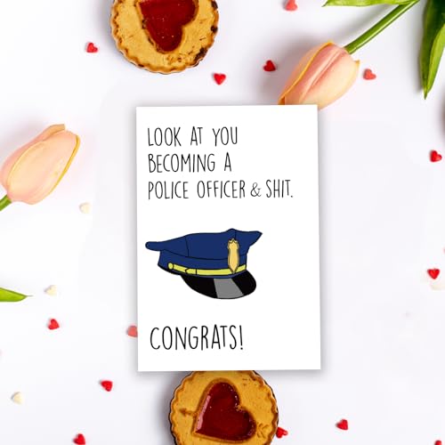 GVMGVM Funny Police Academy Graduation Card for Him & Her - Variation #1