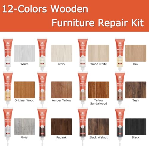 Wood Furniture Repair Kit 12 Colors Upgrade - Scratch, Stain, Dent Touch Up