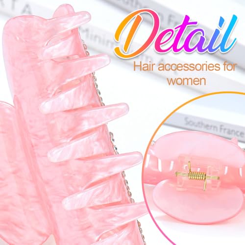 Fashey Pink Bride Acrylic Hair Claw Clip for Thick & Thin Hair