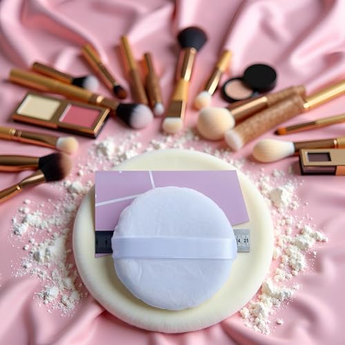 Juroicessry 5-Inch Jumbo Powder Puff - Extra Large Soft Velvety Body & Face Makeup Setting Puff