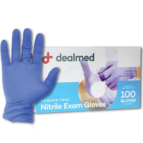 Dealmed Nitrile Exam Gloves - Latex Free, Medium, 100 Count