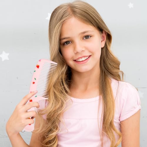 LLOUSSAK Baby Comb Set - 2Pcs Anti-Static Pink Toddler Hair Combs with Rat Tail