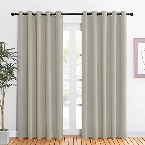 NICETOWN Natural Room Darkening Curtain Panels, 60" x 84" (Pack of 2)