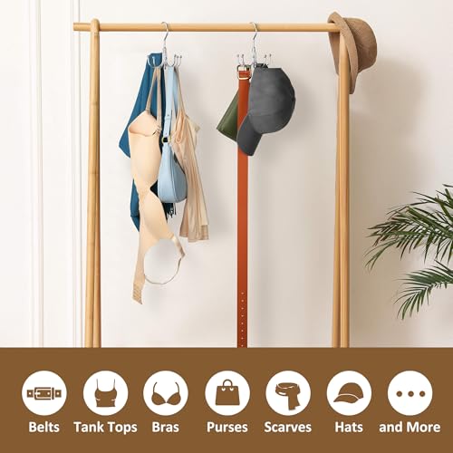 ZEDODIER 8-Hook Space Saving Clothes Hanger, Rotating Metal Organizer - Silver