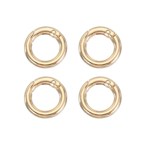 PATIKIL Metal Spring O Rings Round Clips Snap Buckle Clasps for DIY Crafts