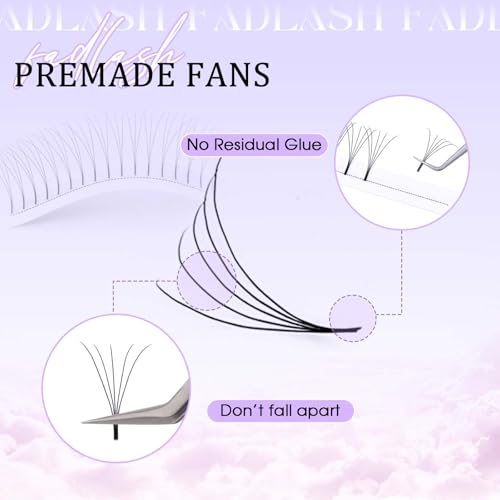 FADLASH 5D Premade Volume Lash Extensions C Curl 0.07mm 9mm