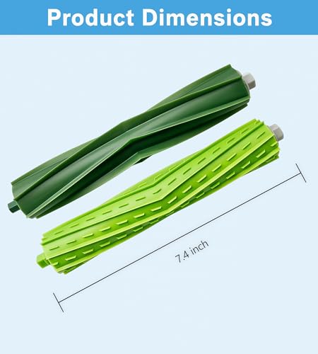 Replacement Rubber Roller Brushes for iRobot Roomba E/I/J Series - 2 Sets
