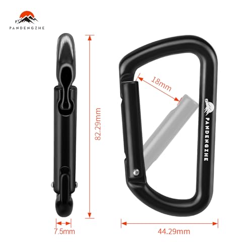 2 Pack Carabiner Clips, 3.2" Lightweight D Shape Carabeaner, Strong and Heavy Duty Hold Max 12KN (2697 lbs Each) for Large Dog Leash, Camping, Hiking, Hammock, Keychains
