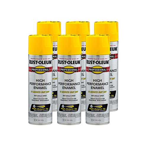 Rust-Oleum Professional Gloss Safety Yellow Spray Paint - 15 oz (Pack of 6)