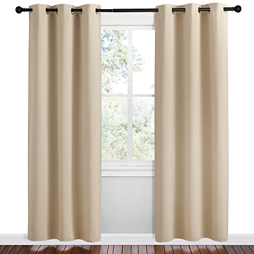 NICETOWN Thermal Insulated Blackout Curtains, Biscotti Beige, 42x78 Inch