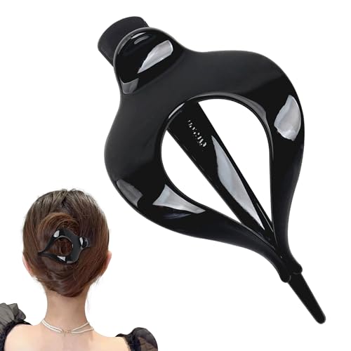 JazSwirl Large Flat Claw Clips for Thick and Thin Hair, Durable PC Plastic