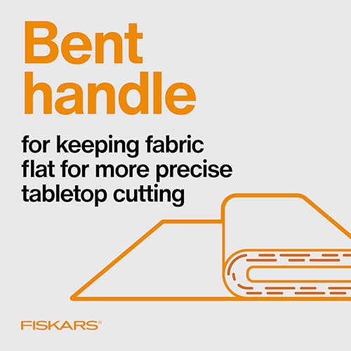 Fiskars 8" Bent Stainless Steel Fabric Scissors for Precision Cutting