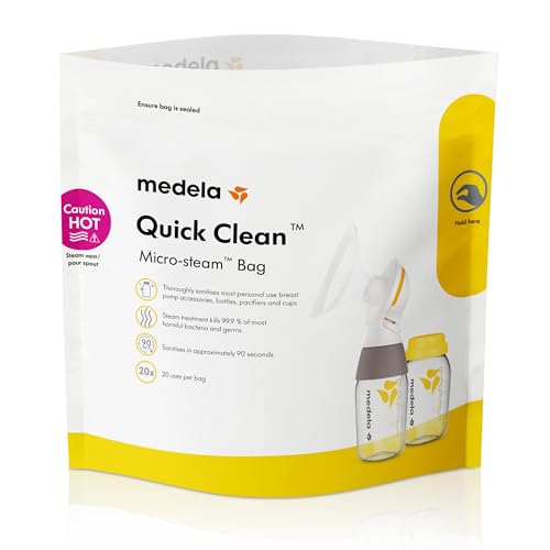 Medela Quick Clean Micro-Steam Bags for Breast Pump Parts - 5 Count