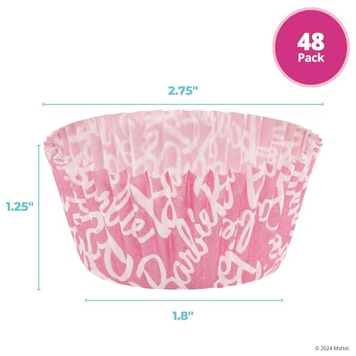 Barbie Cupcake Liners by DecoPac - 48 Pack Pink Greaseproof Baking Cups