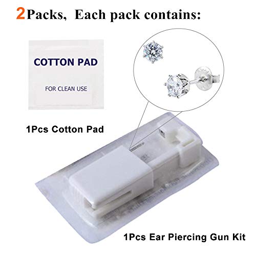 Disposable Ear Piercing Gun Kit with Studs and Cleaning Tools