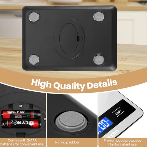 Precision Digital Food Scale - 11lb Stainless Steel Kitchen Scale with LCD Display & Tare Function