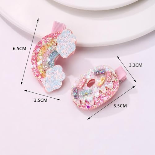 SICOPEE Glitter Hair Clips for Girls - 3 Pairs Sparkle Seashell and Cloud Hair Pins