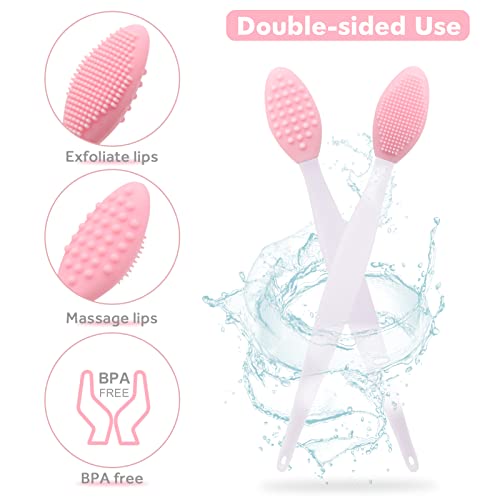 KSK Silicone Lip Scrub Brush Tool - Double-Sided Exfoliating Scrubber