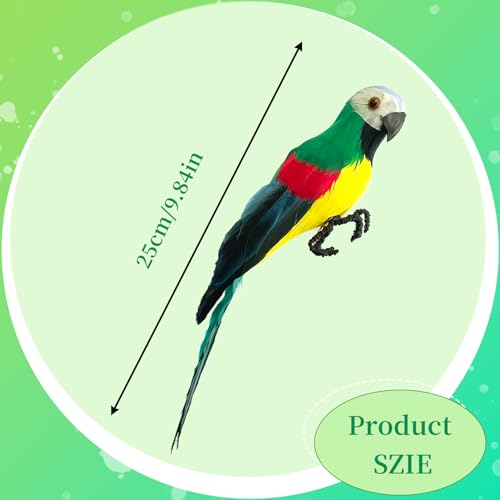 Lifelike Green Foam Feather Parrot - 25cm Shoulder Decor