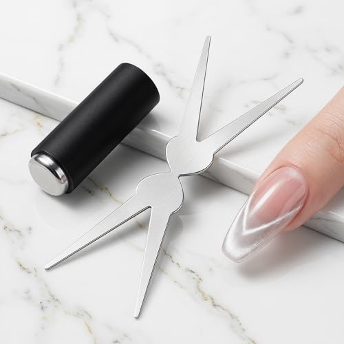 Junwapy 3 Pcs Cat Eye Nail Magnet Set with Scissor and Cylinder Tools
