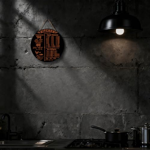 Kitchen Measurement Conversions Chart Wooden Wall Art - 8x8