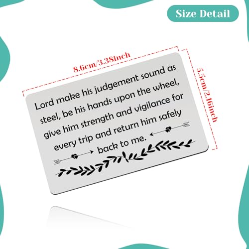 Truck Driver Prayer Card Gift for Husband & Boyfriend - Stainless Steel