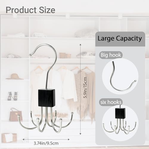 Metal Belt Hanger Organizer - 2PCS Rotating Closet Hooks