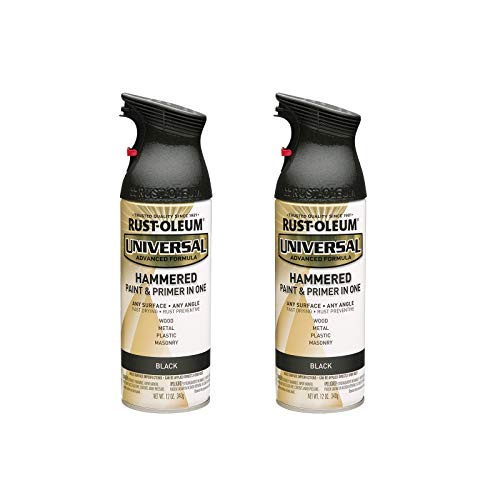 Rust-Oleum Universal Hammered Spray Paint, Black, 12 oz (Pack of 2)
